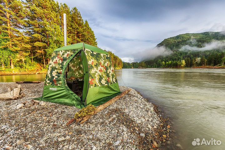 Походная мобильная баня с печкой в аренду