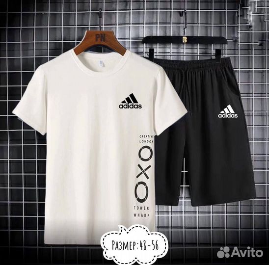 Летний спортивный костюм с шортами adidas