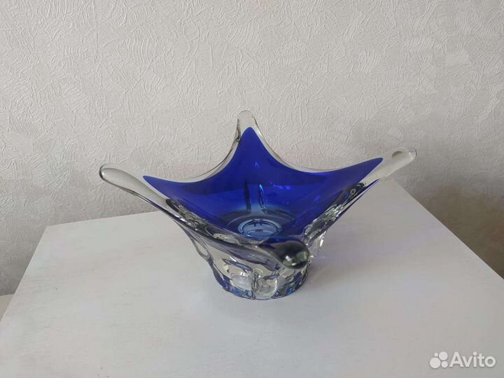 Ваза для фруктов цветное стекло