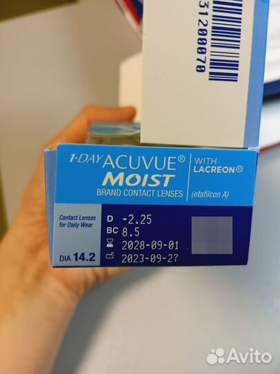 Линзы контактные однодневные 1 day acuvue moist