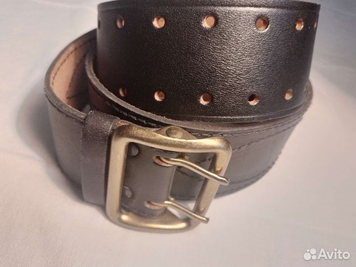 Ремень армейский кожаный новый черный
