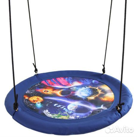 Детские уличные качели с горкой и качели-гнездо