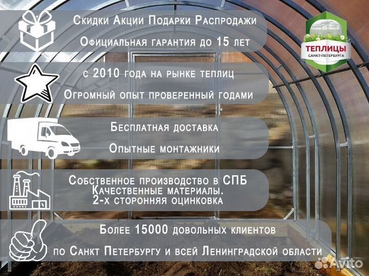 Теплицы 3х6 из поликарбоната