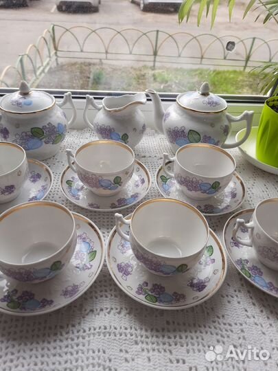 Чайный сервиз вербилки СССР сирень