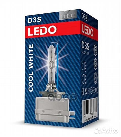 42302lxcw лампа D3S 6000К ledo cool white ledo