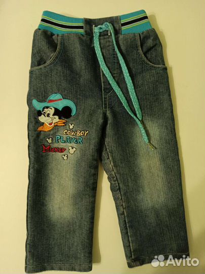 Джинсы на меху мальчику 2-3 года, 92-98