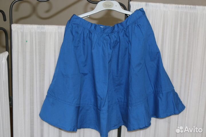 Юбка на девочку хлопок синяя