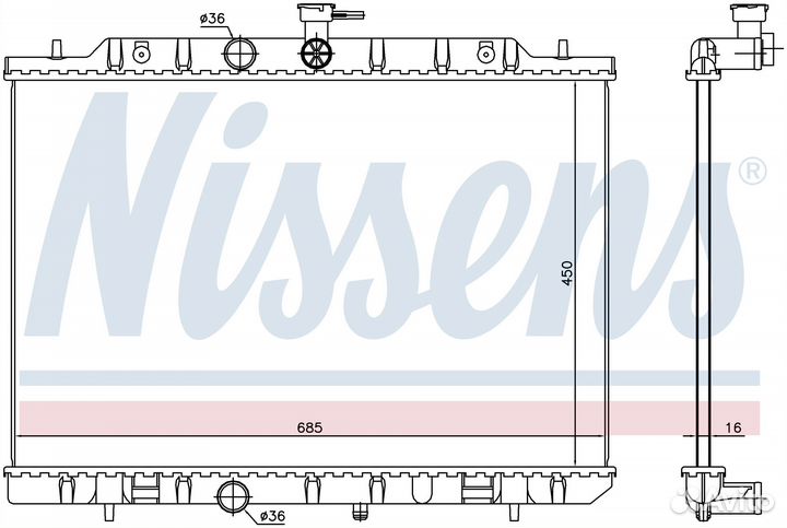 Радиатор охлаждения двс nissan rogue (2008) 2.5