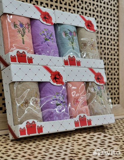 Кухонное полотенце подарочный набор Цветы