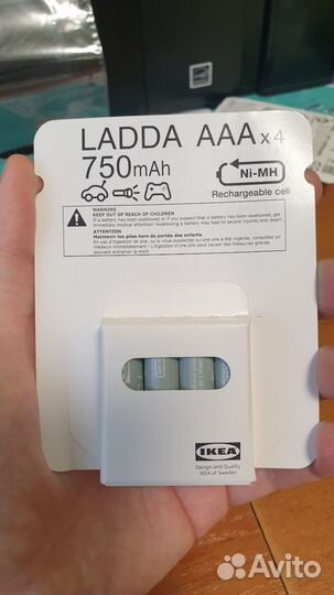Аккумуляторные батарейки ladda IKEA ааа 750 м/ah