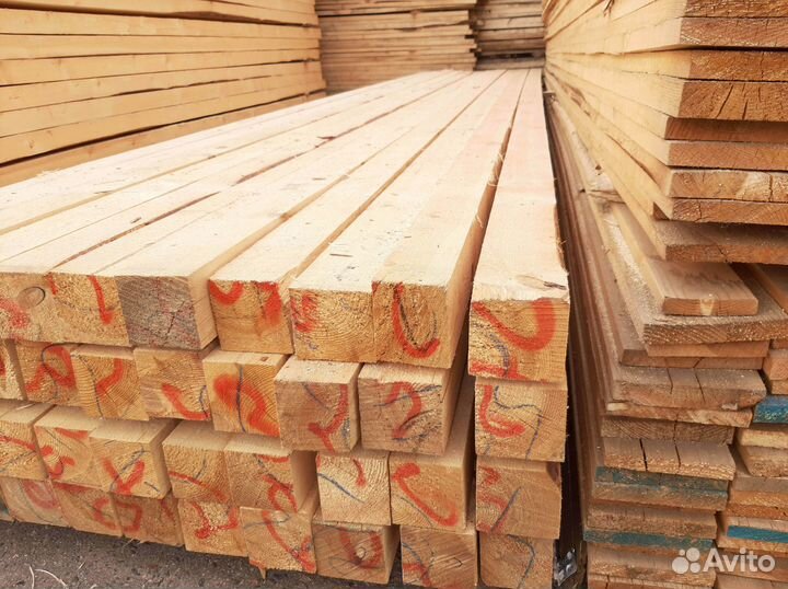 Брус обрезной 100х100х6000 ель 1 сорт ГОСТ