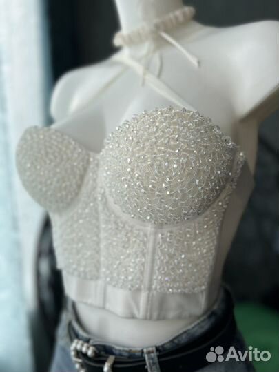 Корсетный топ стразы