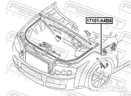 Трос открывания капота audi A4/S4/avant 2001-2008