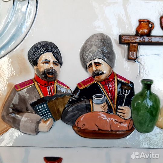 Панно из керамики кубанские казаки