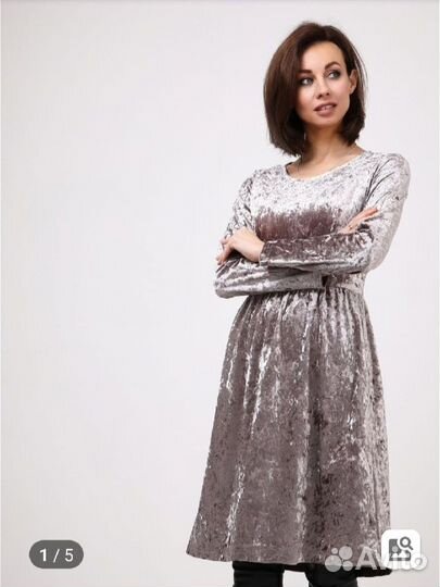 Платье бархатное блестящее 54