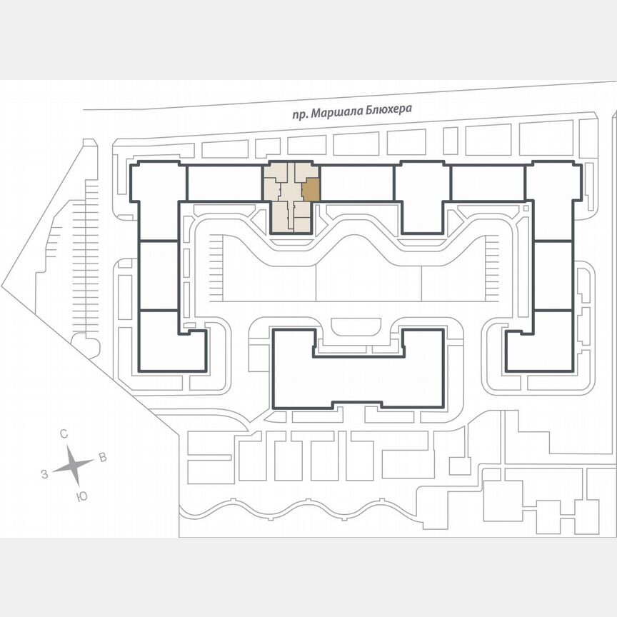 2-к. квартира, 53,7 м², 10/17 эт.