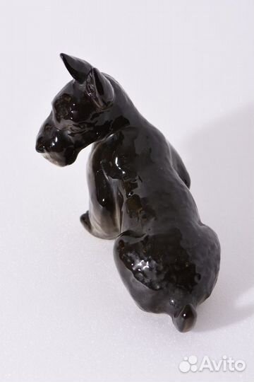 Статуэтка «Скотчтерьер», фарфор, лфз, СССР, 1960-е