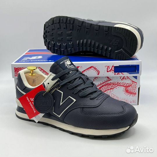 Кроссовки мужские New Balance 574 люкс синие