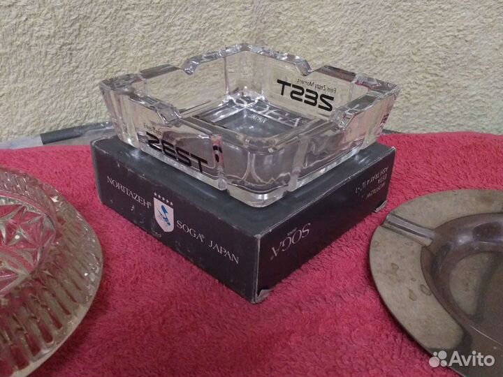 Пепельница хрусталь, латунь, СССР