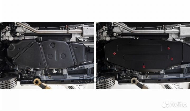 Защита топливного бака комплект крепежа Сталь