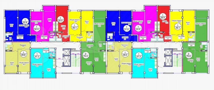 1-к. квартира, 47,3 м², 4/12 эт.