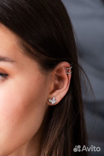 Серьги DeRosa White Gold Butterfly Cuff 0,35 ct Ro