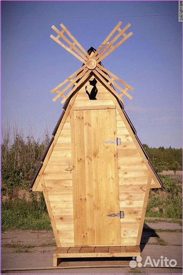 Дачный туалет деревянный прямоугольник ацг 098