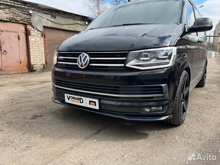 Сплиттер под передний бампер VW T6 прилегающий под