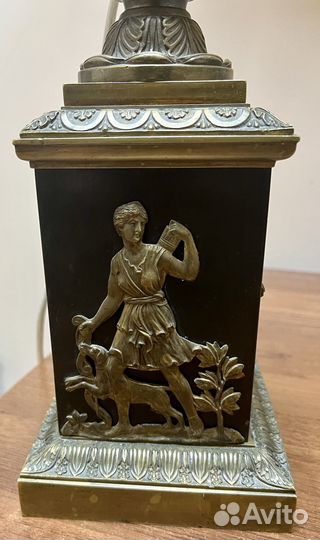 Бронзовая Лампа, светильник Ника. 19 век