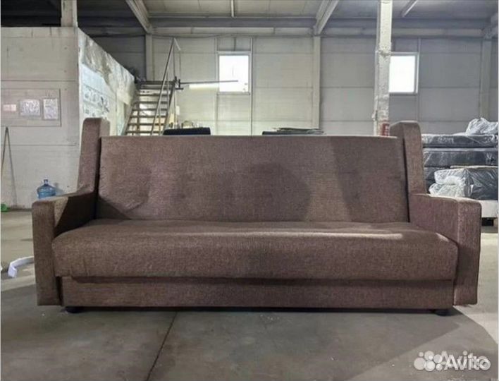 Диван-книжка Сенатор коричневый рогожка