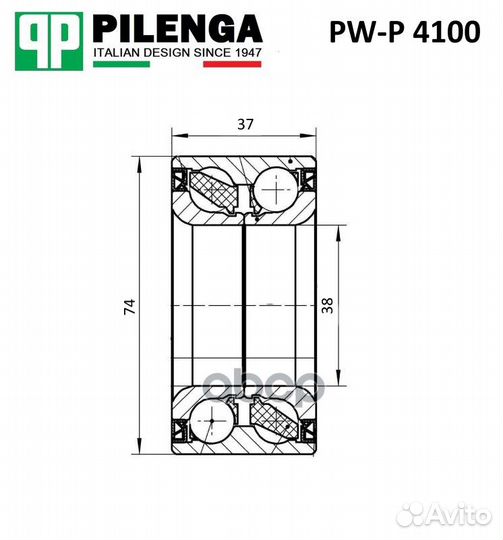 Подшипник передней ступицы с ABS PW-P4100