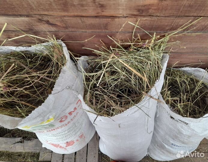 Сено мешками