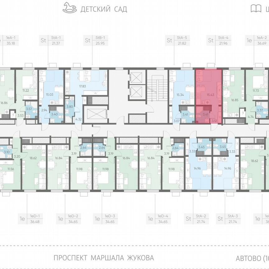 Квартира-студия, 22 м², 14/23 эт.