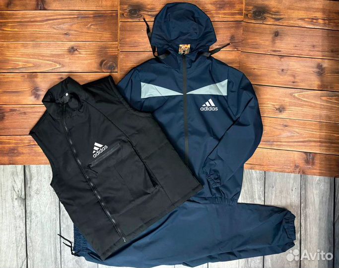 Костюм плащевый тройка Adidas