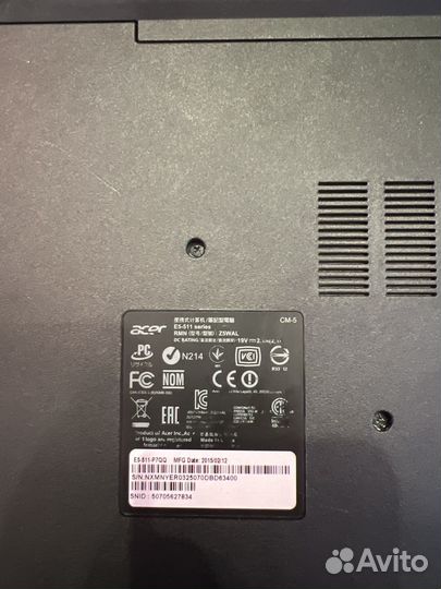 Ноутбук acer aspire E15