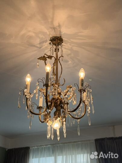 Люстра винтаж бронза латунь