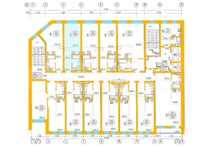 Апартаменты-студия, 25,8 м², 9/16 эт.