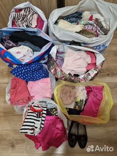 Вещи 7 пакетов на девочку 4-6 лет