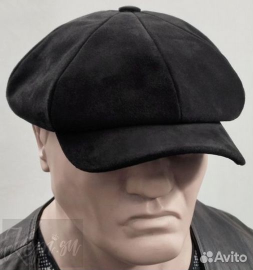 Кепка кожаная Асача, восьмиклинка шапка мужская