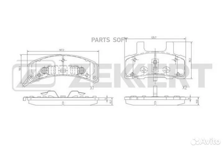 Zekkert BS-1073 Колодки торм. диск. передн. Chevrolet Suburban (GMT400) 91- Cadillac Escalade (GMT40