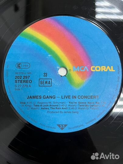 James Gang Live in concert 1971 Germany винил