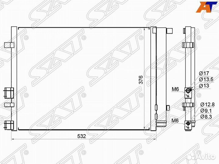 Радиатор кондиционера hyundai I20 09