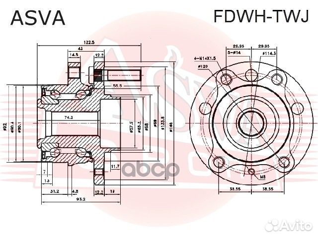 Ступица передняя/задняя fdwh-TWJ asva