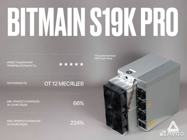 Асик майнер Antminer s19k pro 110th наличие