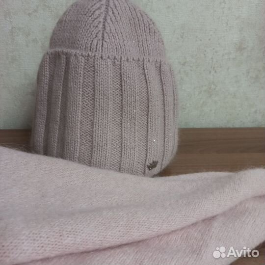 Шапка и косынка ангора
