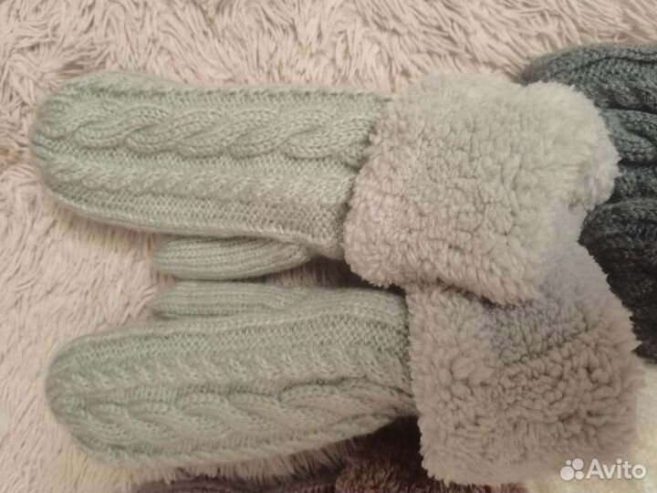Варежки Шерсть, хлопок