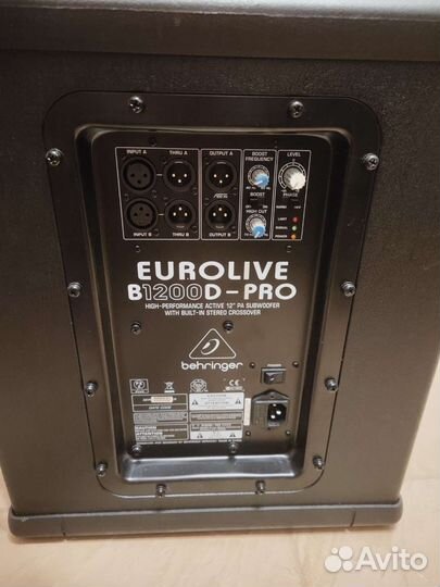 Сабвуфер Beringer eurolife b1200d pro