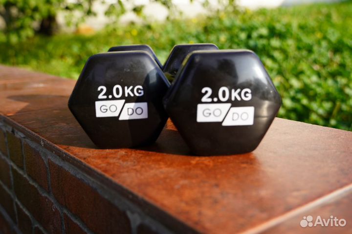 Гантель виниловая 2 кг, Гантели 2 кг