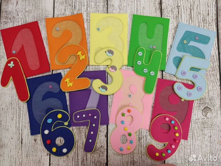 Цифры из фетра, счет