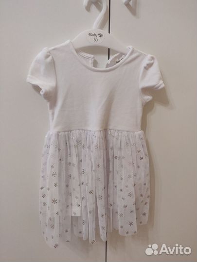 Платье для девочки на новый год нарядное 80-86